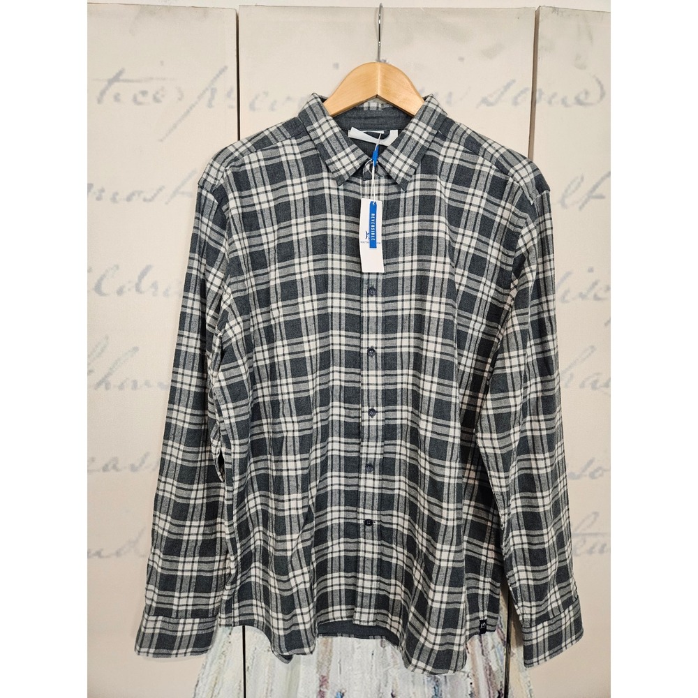 Southern Tide Mens Reversible Plaid Sport Shirt Heather Dark Slate 10318 Large